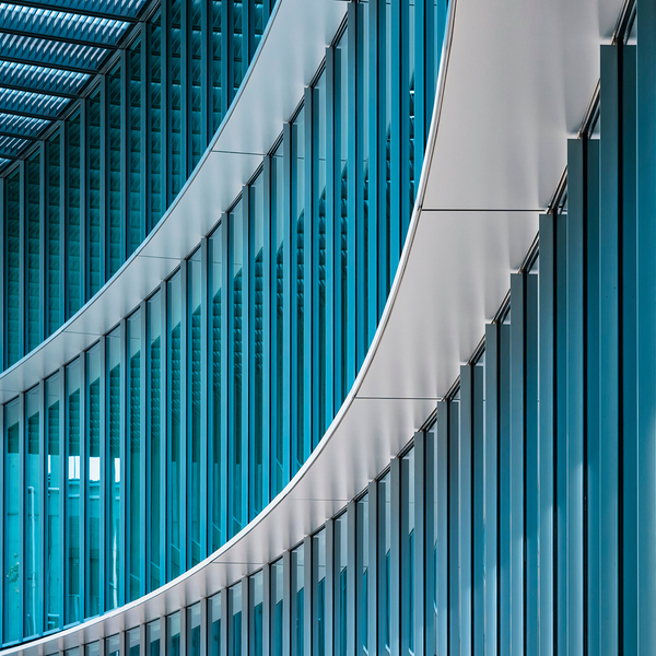 Architecture detail - modern building glass facade wall